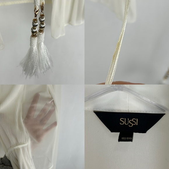 Sussi White Sheer Lightweight Chiffon Shrug Cardigan - Picture 7 of 7